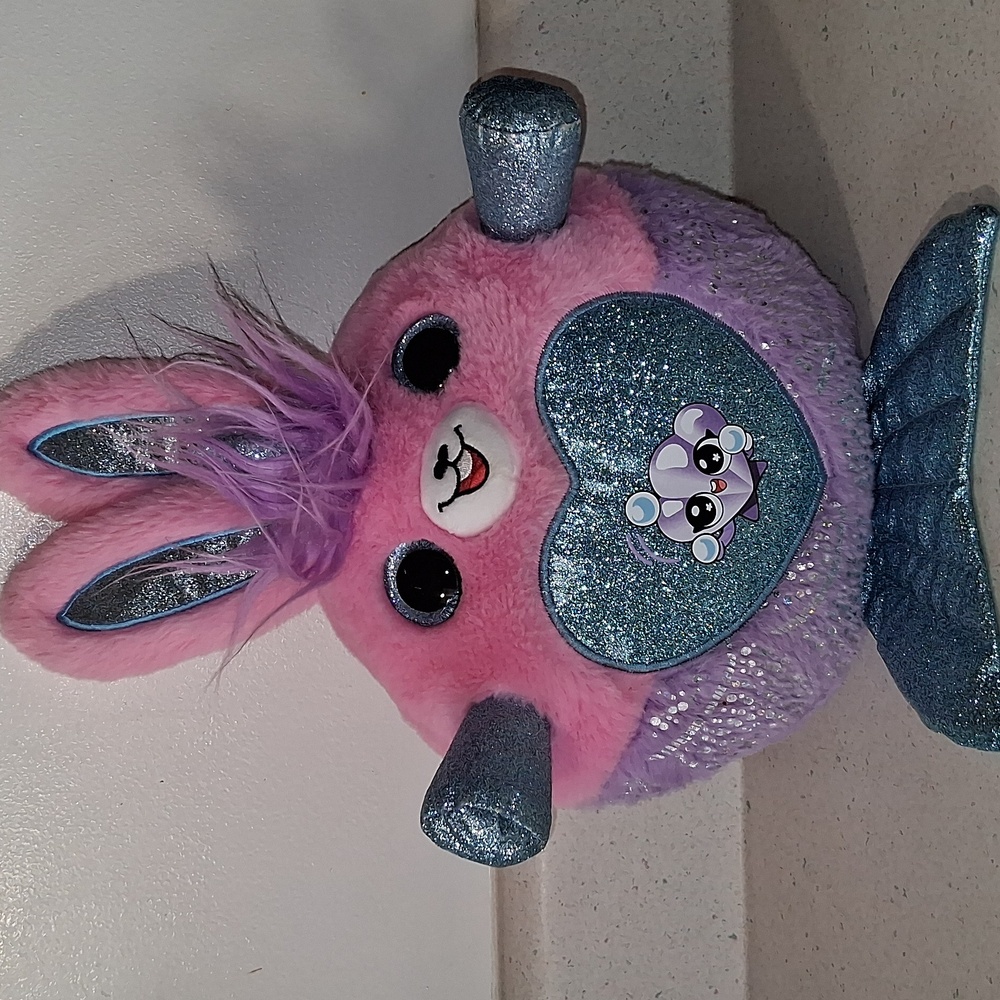 Pink and Blue Plush Bunny Toy